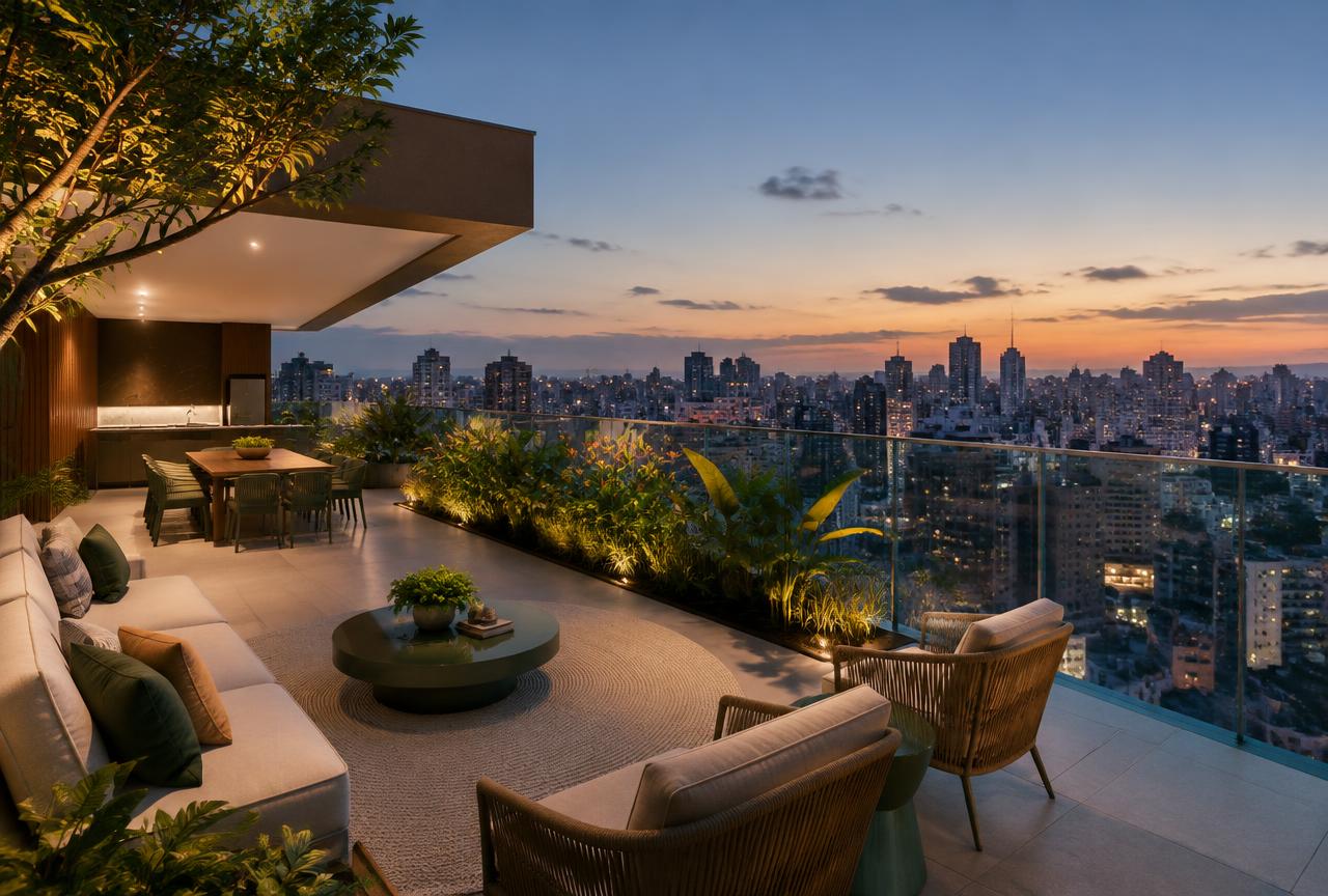 Imagem ilustrativa de terraço em lançamento residencial de São Paulo